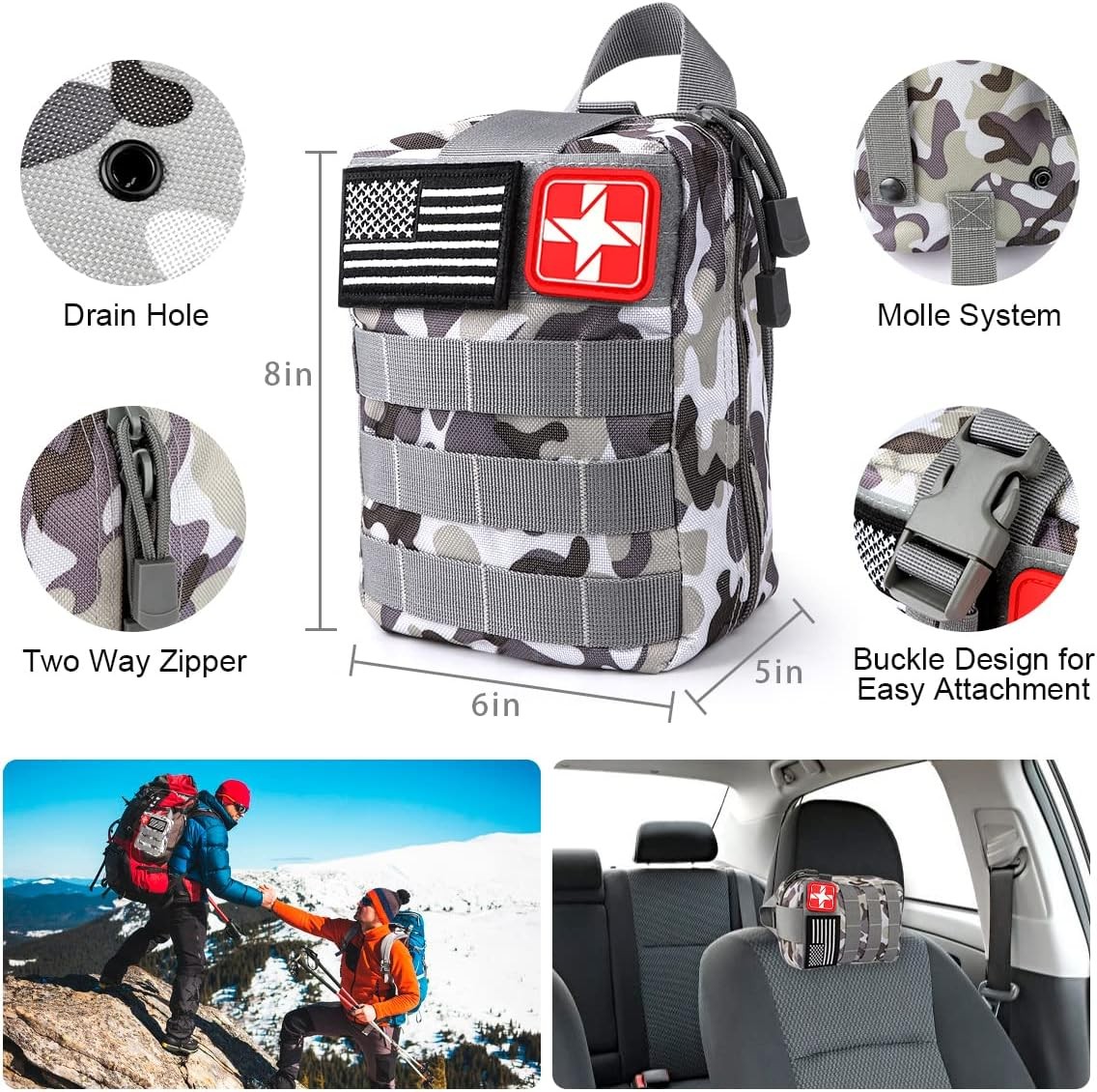 Survival Kit, 251 Pcs Survival Gear First Aid Kit with Molle System Compatible B