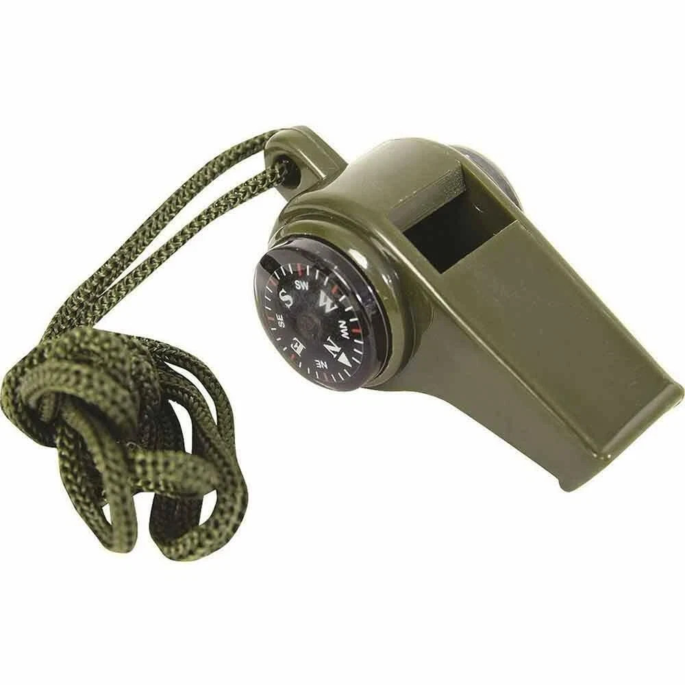 3-in-1 Emergency Survival Gear–Whistle, Compass & Thermometer for Camping Hiking