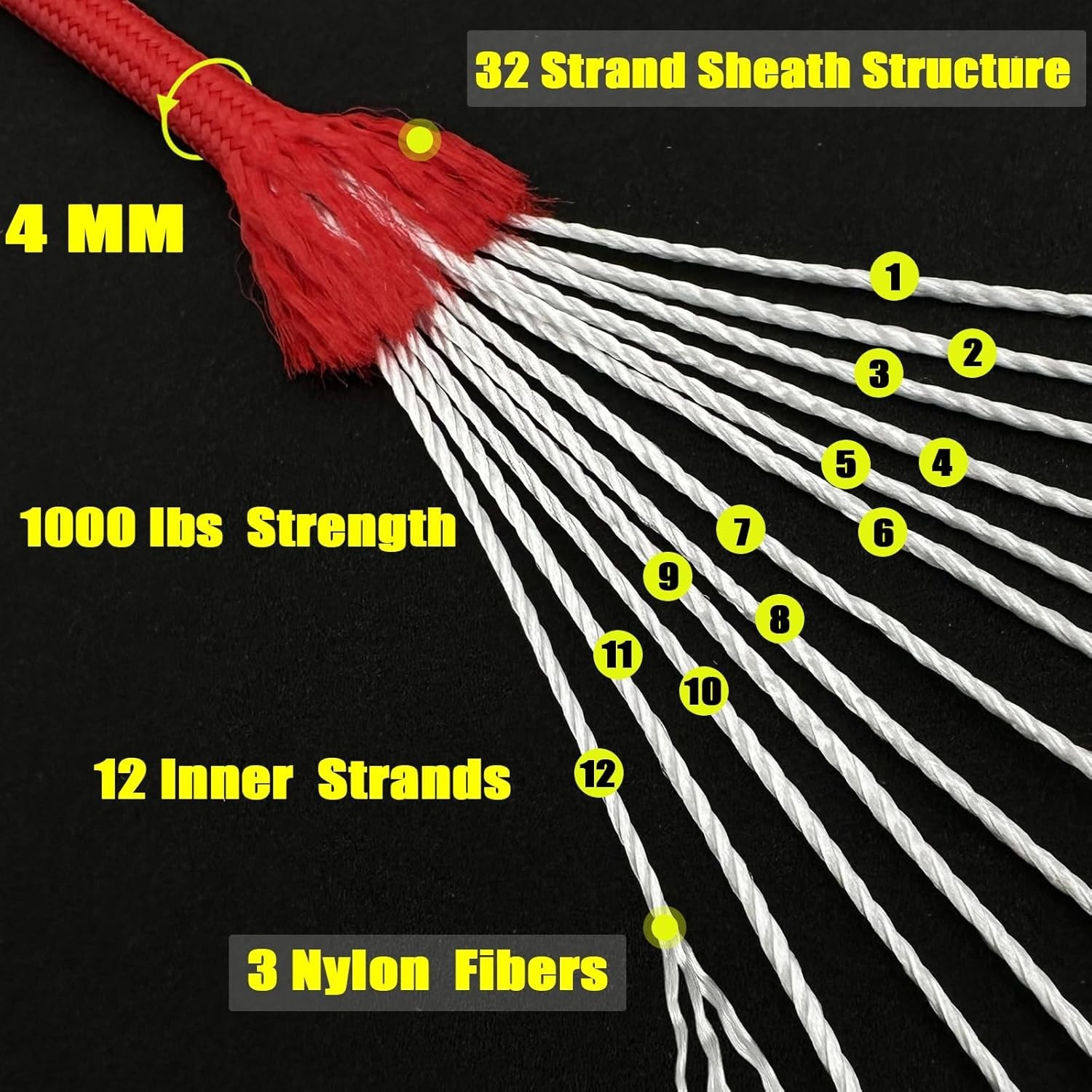 1000 Paracord Rope, 50ft 12 Strand Parachute Cord for Crafting, DIY Projects,…