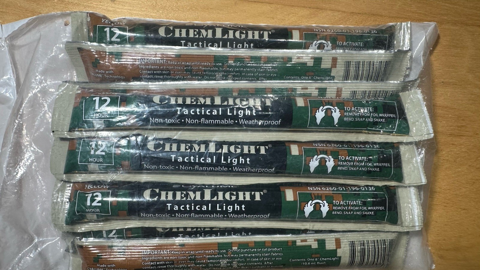 10 X Cyalume Chemlight Tactical Light 12 Hour Yellow New In Sealed Pack Exp.2029