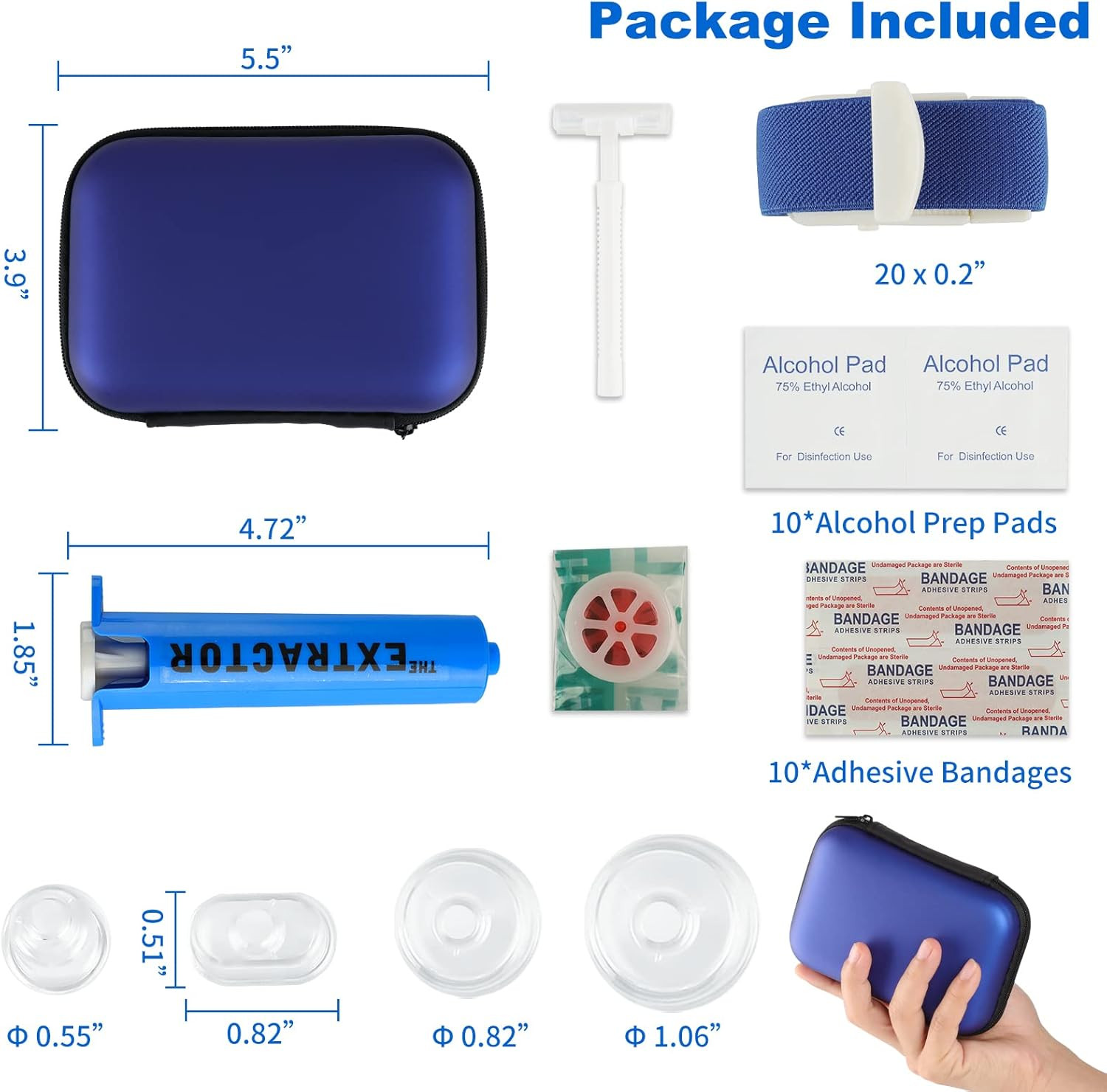 Snake Bite Kit, Bee Sting Kit, Emergency First Aid Supplies, Venom Extractor Suc