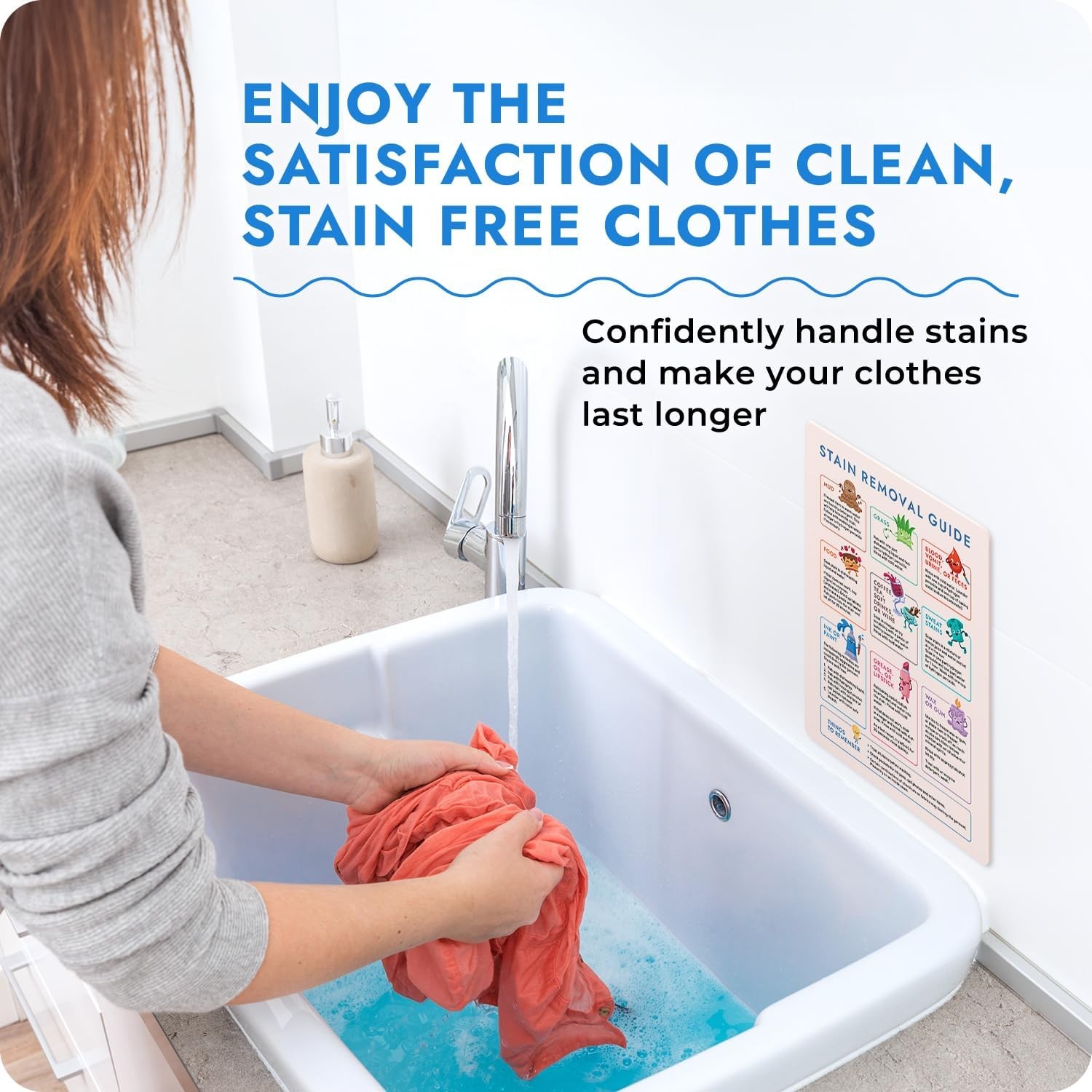 Laundry Cheat Sheet for Stain Removal – 1 Count (Pack of 1), Multi Color