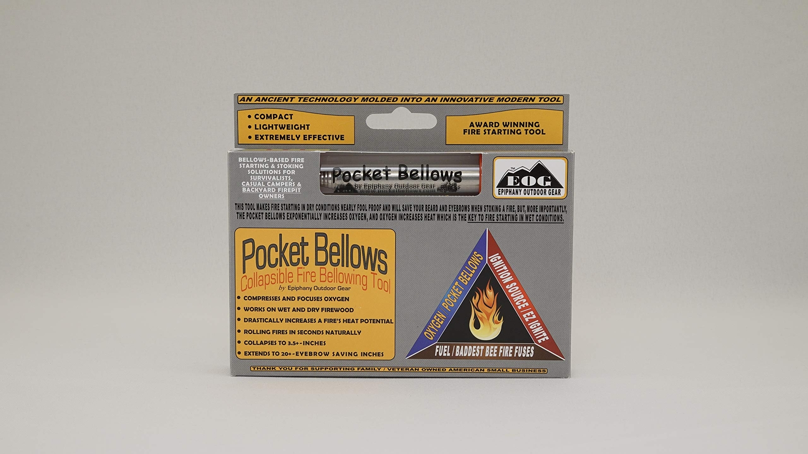 Pocket Bellows Fire Bellowing Tool Lightweight Collapsible for Camping Survival