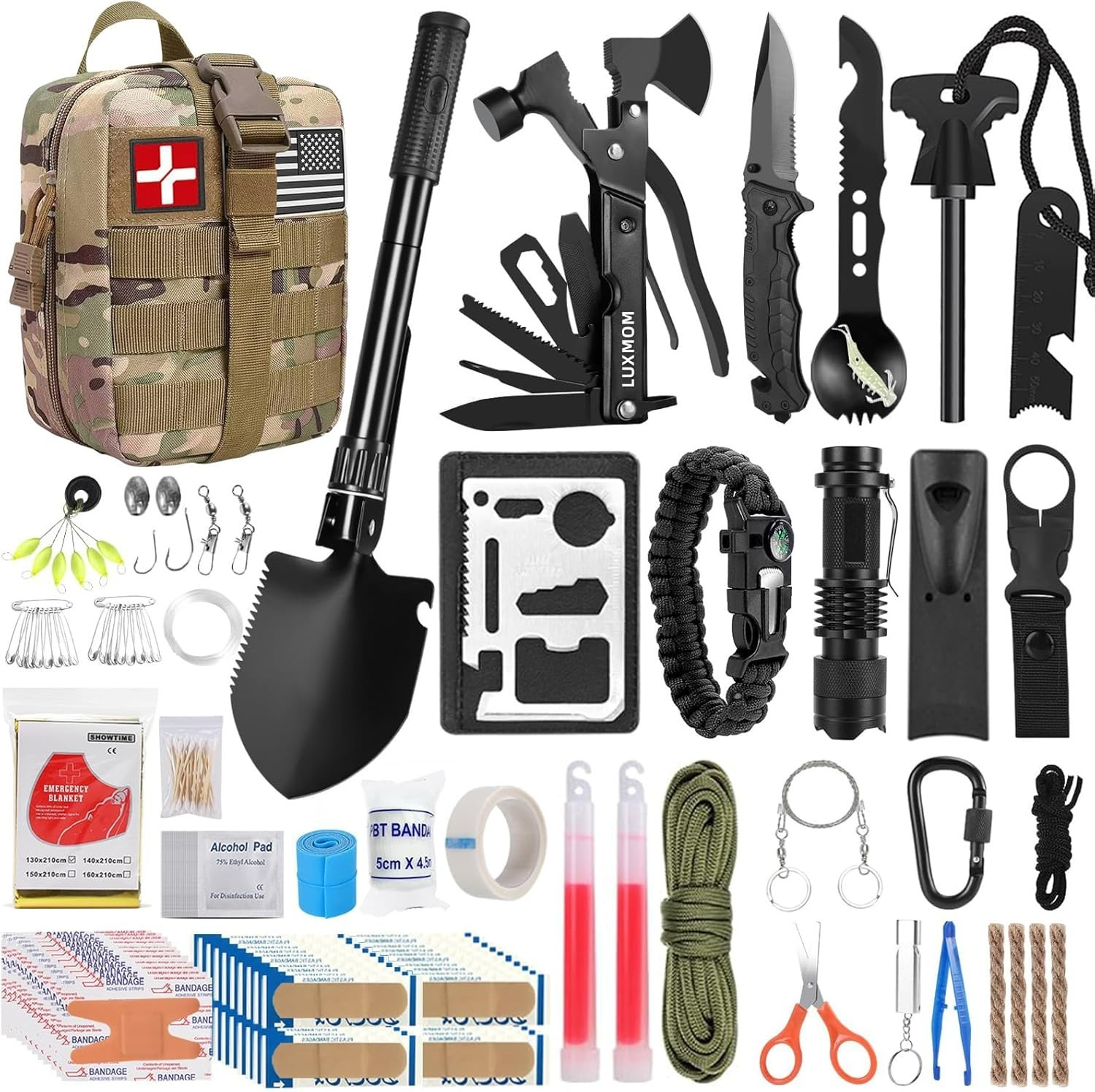 Comprehensive 142-Pcs Survival Toolkit with First Aid Essentials for Adventurers