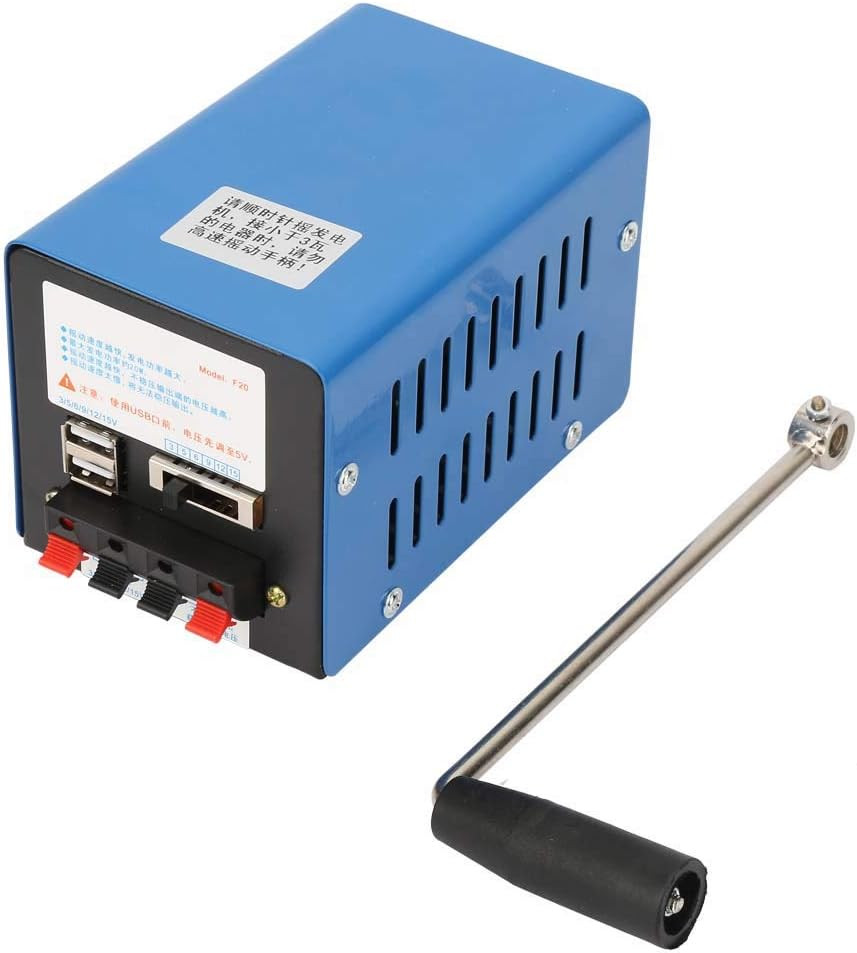 Portable Hand Crank Generator, High Power 20W USB Charging Dynamo with Emergency
