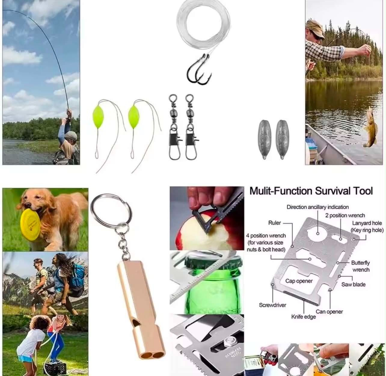 Professional Emergency Survival Kit Gear Camping Multifunction Tactical Defence