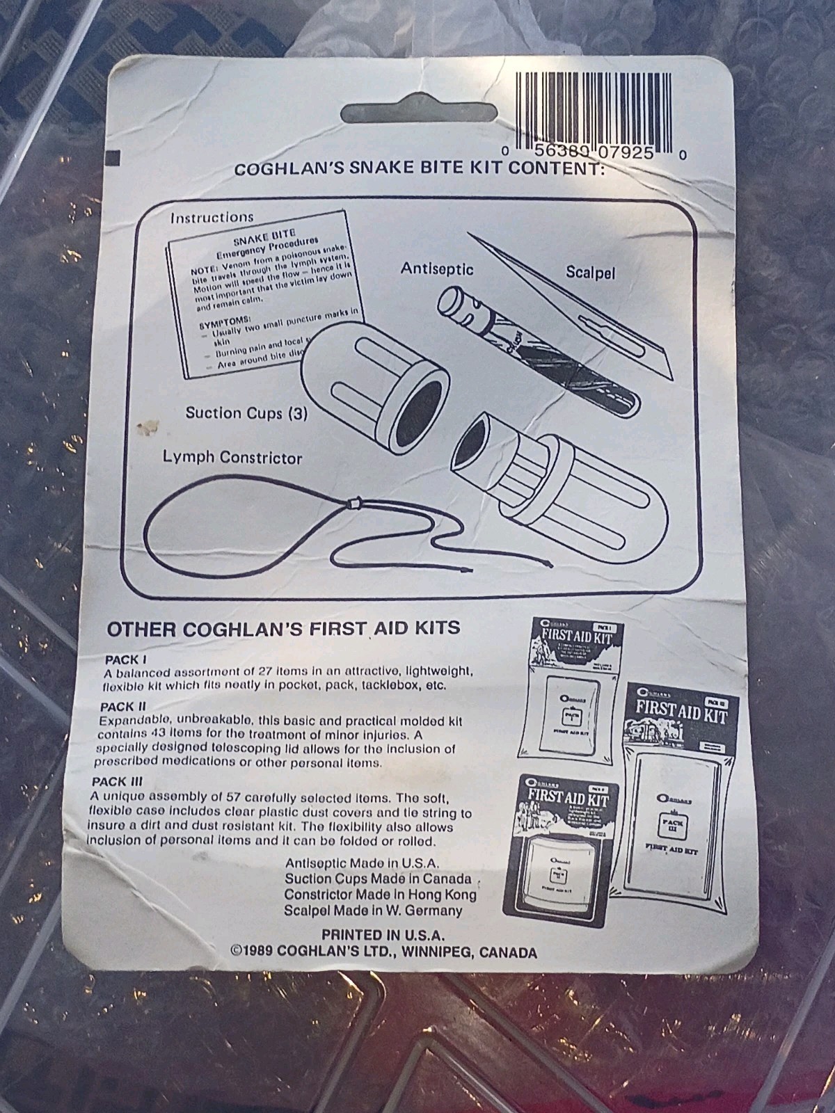 Coghlan’s Yellow Snake Bite Kit Lightweight w/ Suction Cups & Constrictor