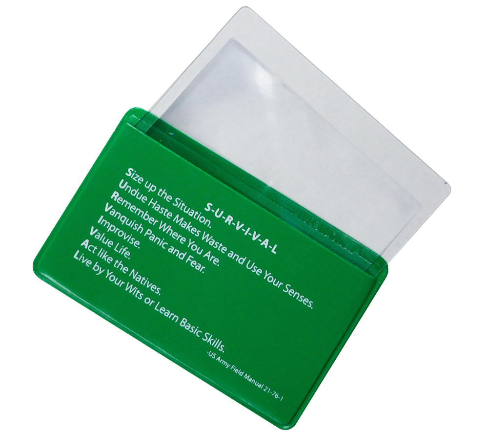 Fresnel Lens 4 Pack Credit Card Pocket Size Magnifier Firestarter with Sleeve