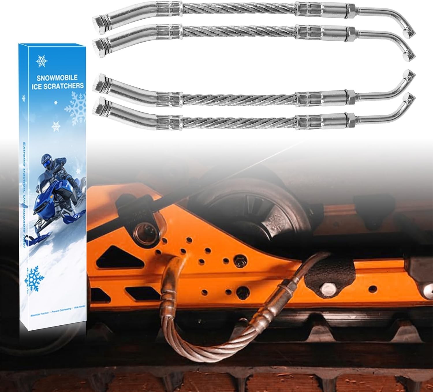 Kavius Ice Scratchers Snowmobile 4-PACK for Polaris Skidoo Arctic Cat Snowmobile
