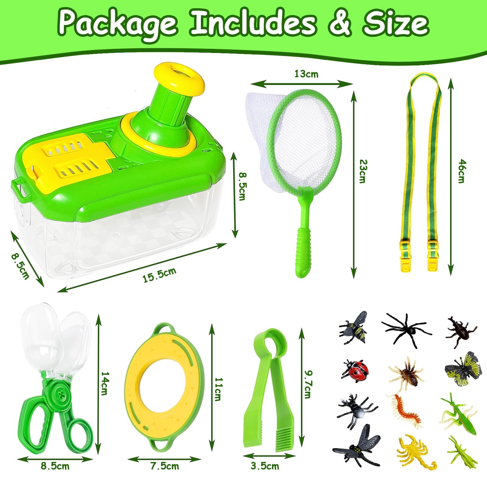 Explorer Set for Kids Ages 4 and Up, 17 Piece Explorer Set for Kids, Insect Box with…