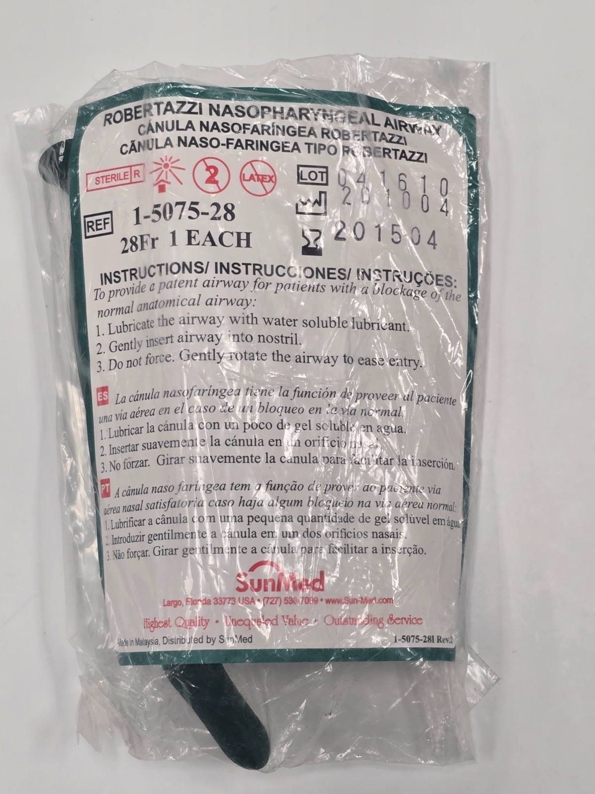US Military Rusch Robertazzi Nasopharyngeal Airway FOR TRAINING USE