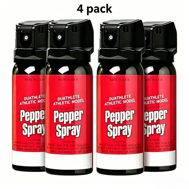4 Packs Athletic Pepper Spray Max Strength Self Defense for Running Cycling 60ML