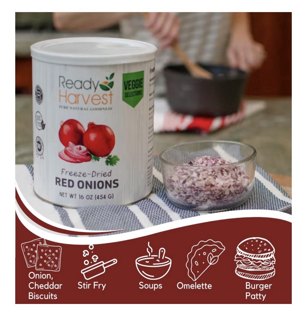 Ready Harvest Freeze-Dried Red Onion Dried Minced Emergency 1 CAN