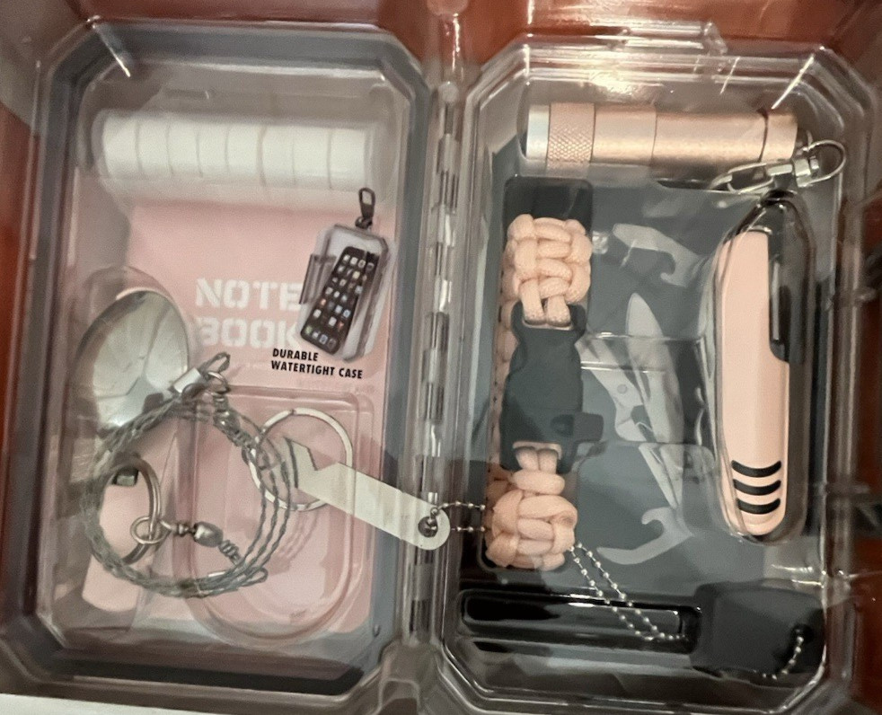 Ozark Trail 16-Pc Survival Kit – His and Hers Set of 2 – Black and Pink