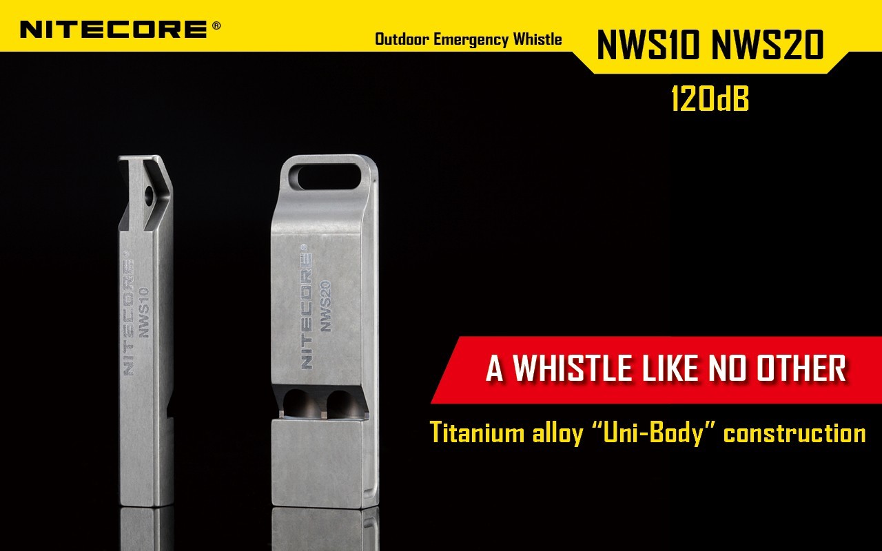 Nitecore NWS10 Outdoor Emergency Whistle TC4 Titanium Alloy Survival SOS 120db