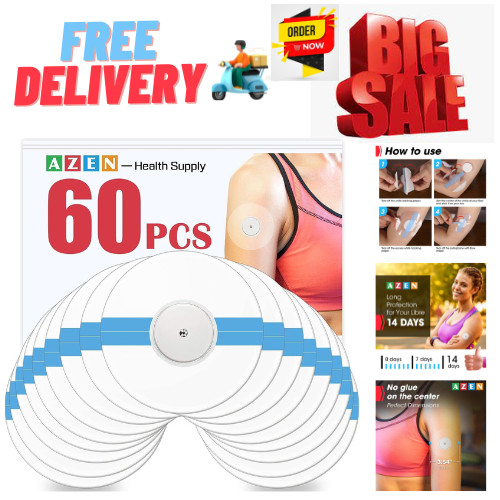 60 Pack Freestyle Sensor Covers for Libre 2/3,Waterproof Sensor Patches,Adhesive
