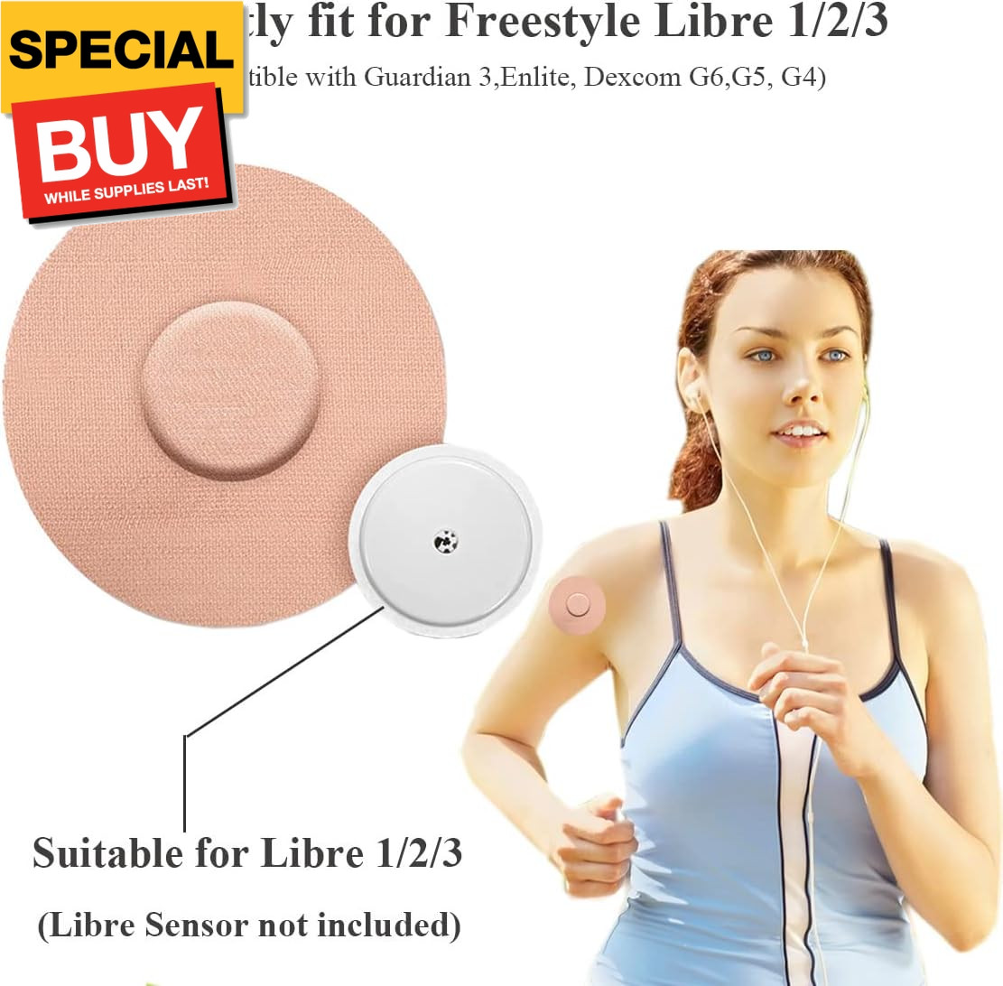 60 Pack Freestyle Adhesive Patches,Waterproof & Sweatproof CGM Sensor Cover for