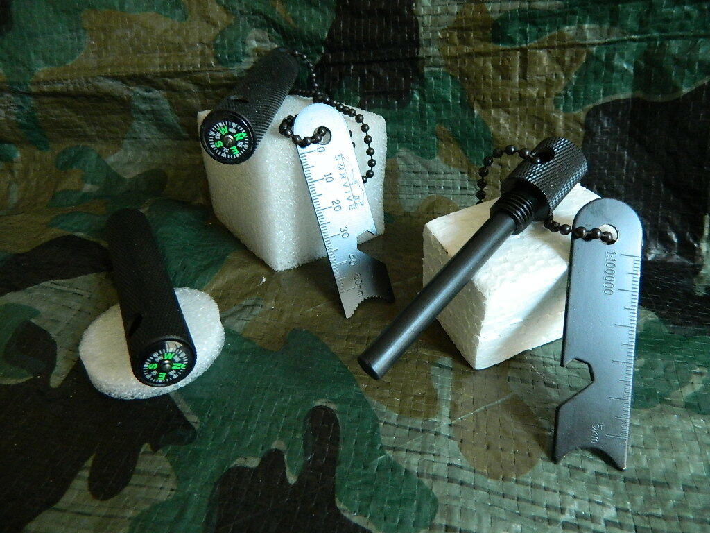 TWO 2.5 EIGHT IN ONE MAGNESIUM FERRO PREMIUM FLINTS W/COMPASS-MORE-NEW-US DEALER