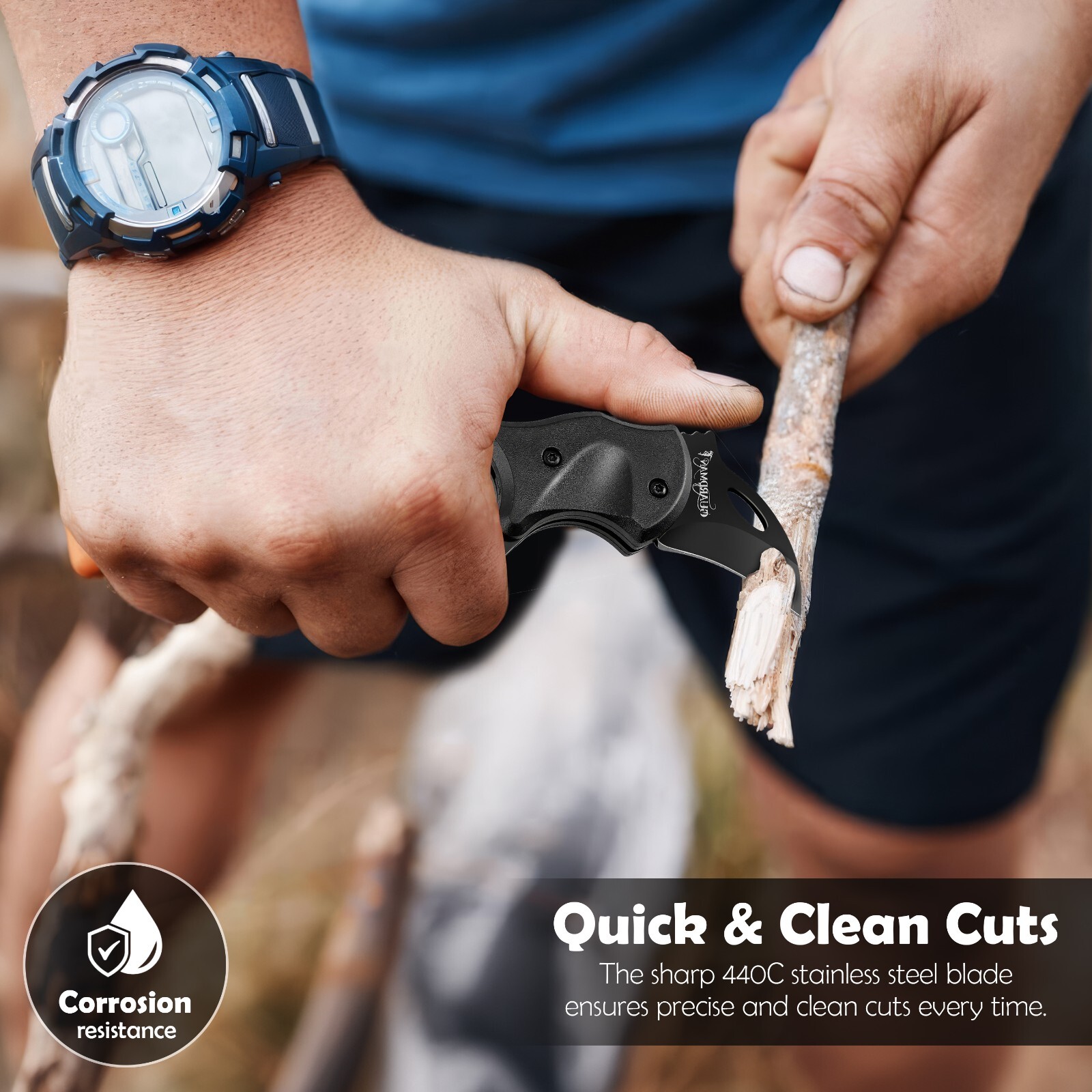 20 Small Pocket Carabiner Knife Foldable Survival Karambit Mini Sharp Blade Clip