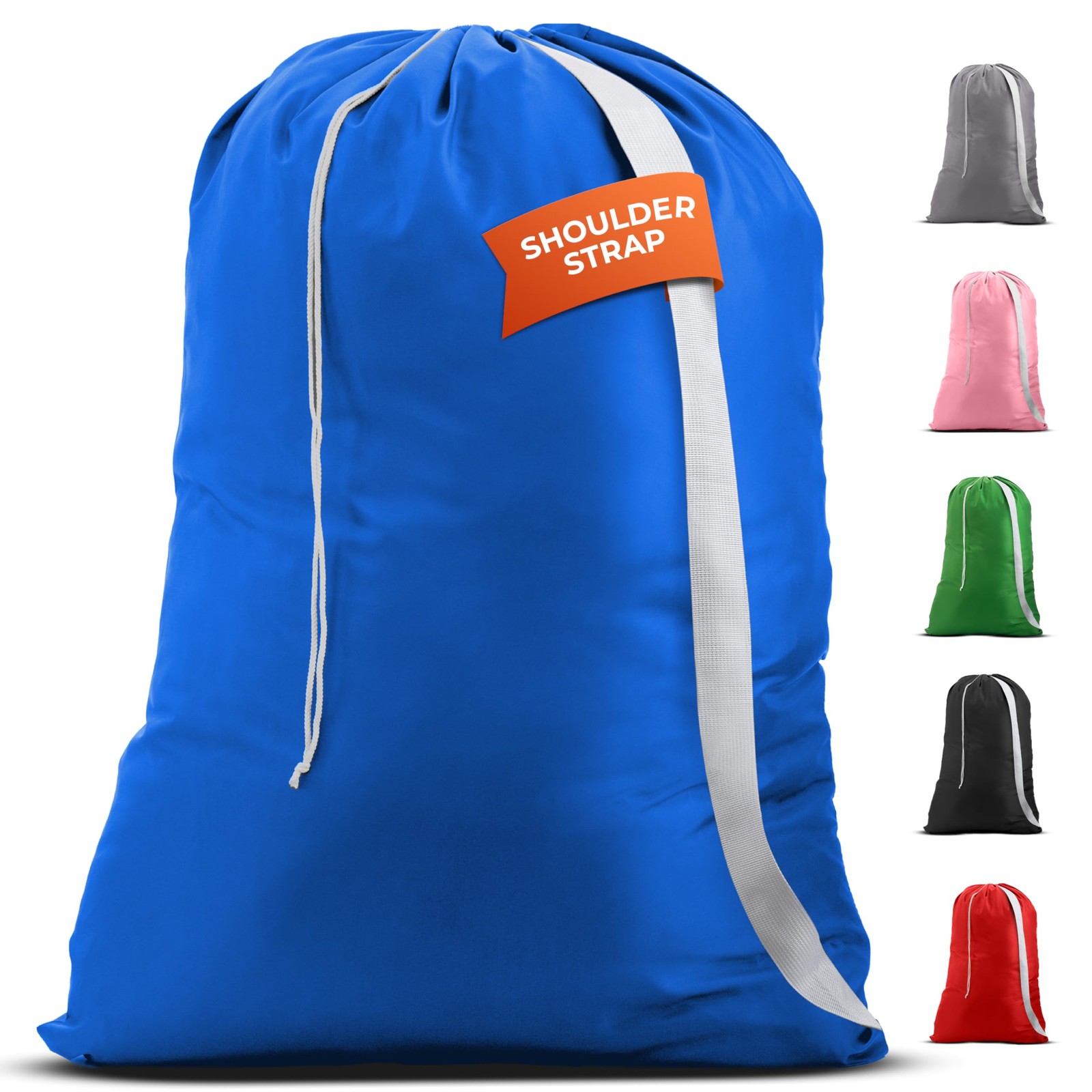 Handy Laundry Bag Shoulder Strap Extra Large – Drawstring 1-Pack, Blue