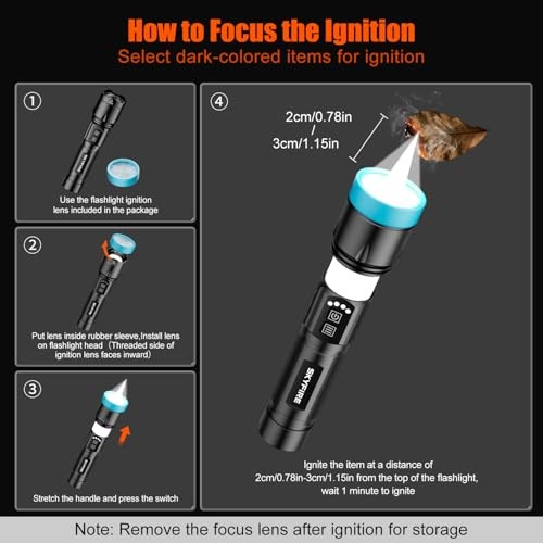 LED Flashlight with Camping Light,1139LM Super Bright,701M Long Range,4500mAh