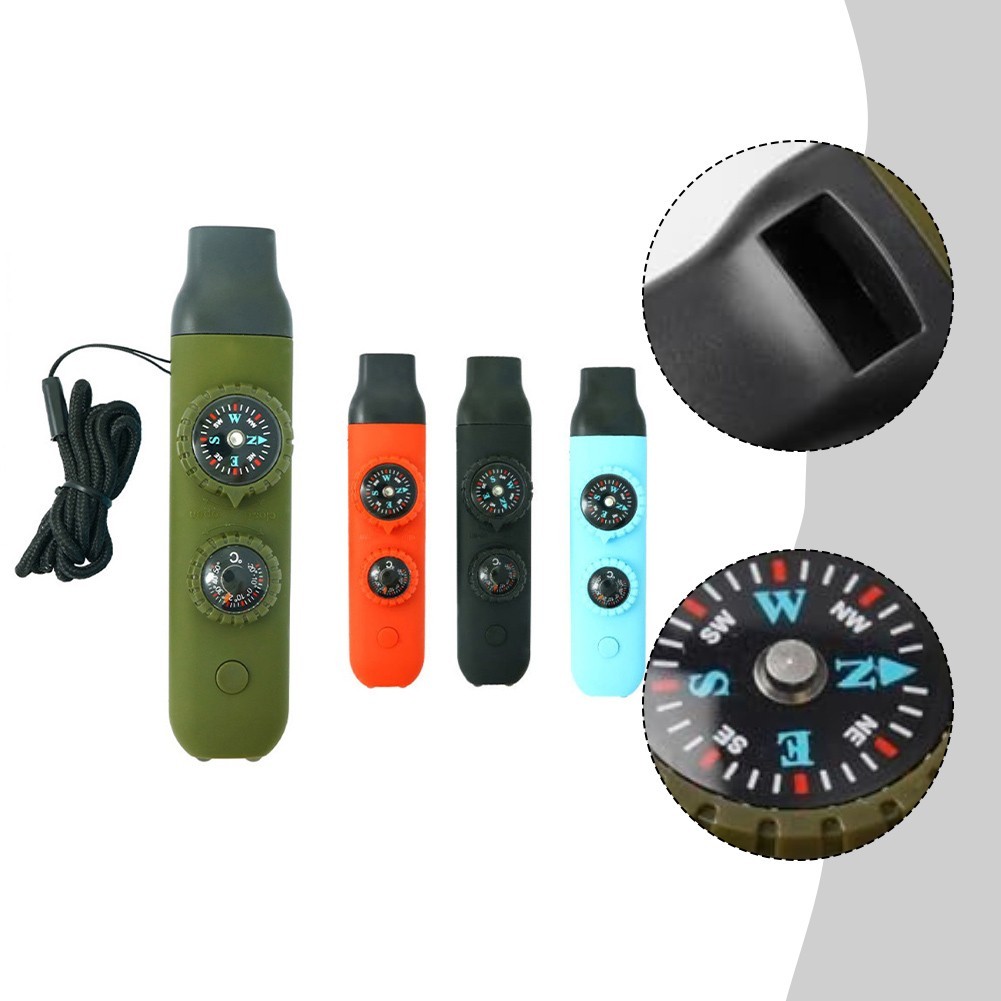 Camping Hiking Navigation Tool Built-in Whistle Thermometer for acrylic Body