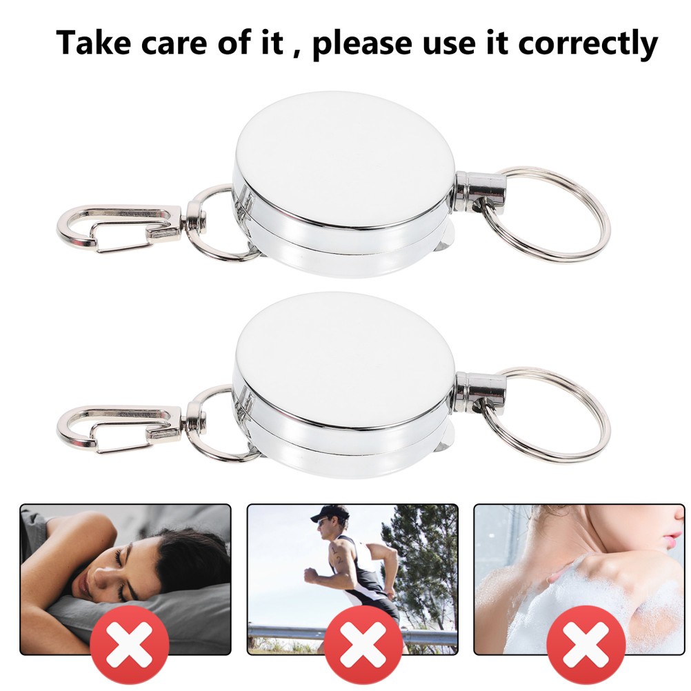 2Pcs Heavy Duty Retractable Badge Holder with Steel Wire for Secure Key Storage