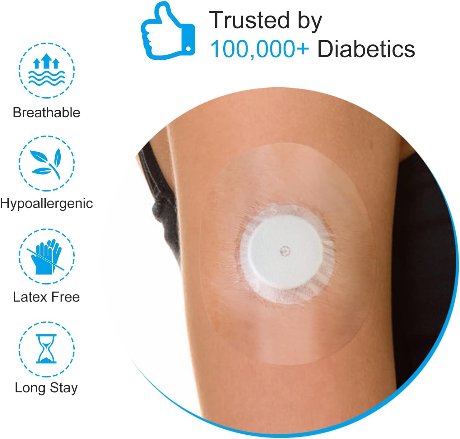 Freestyle Sensor Adhesive Bandage Patches for Libre 2 Cover Waterproof Clear Fi
