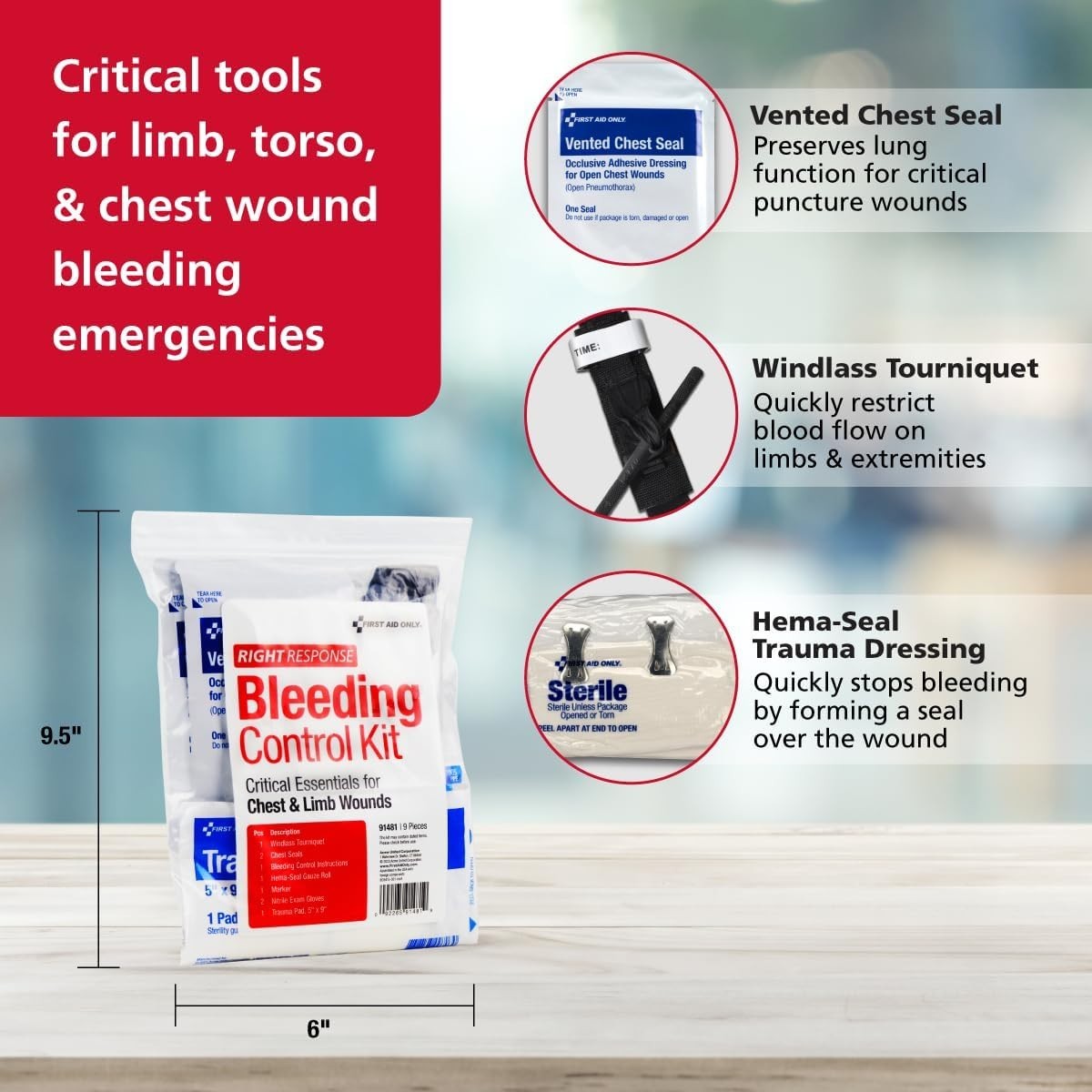 Essential First Aid Bleeding Control Kit: Tourniquet & Trauma Care in One Bag