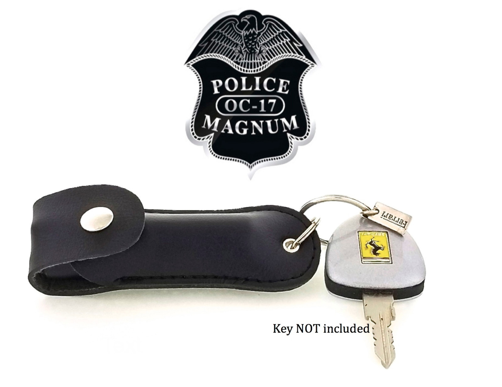 2 Police Magnum pepper spray .50oz black keychain holster defense protection