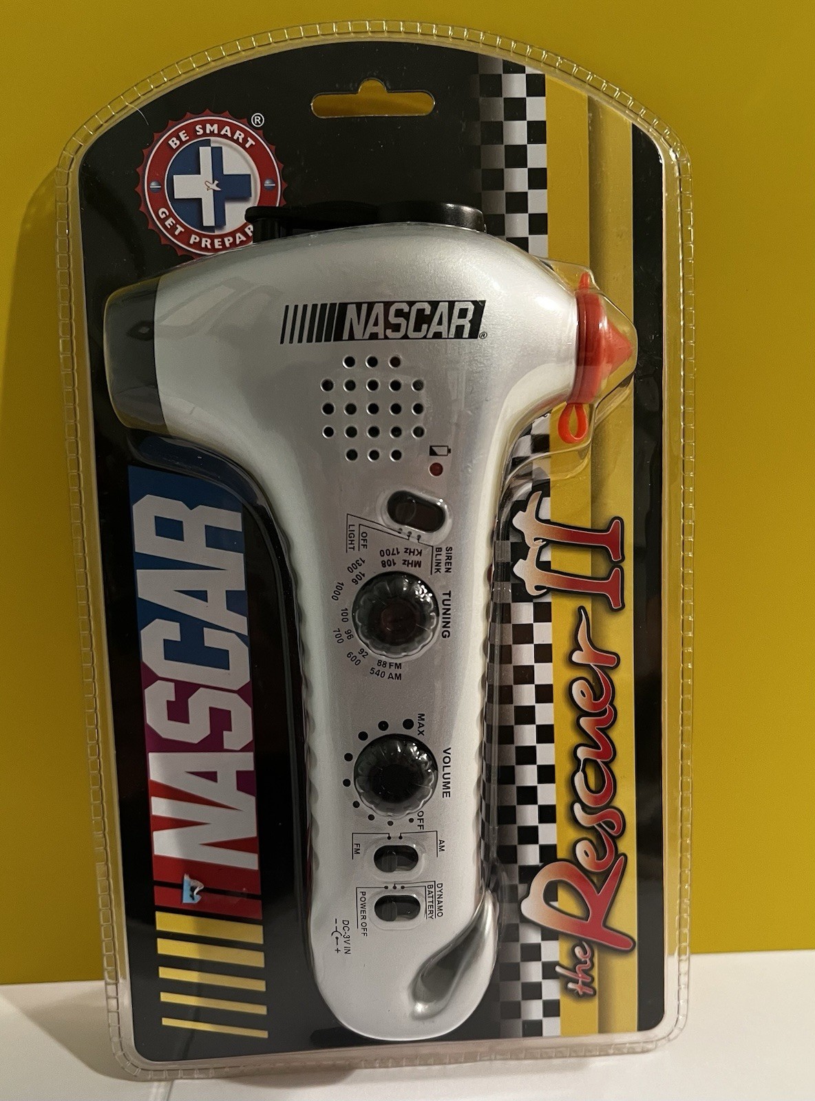 NASCAR The Rescuer II Survival Tool Hand Crank Generator Flashlight Hammer