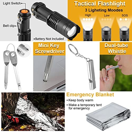 Survival Kit, Gifts for Men Dad Husband, Emergency 19 in 1 Survival Kit