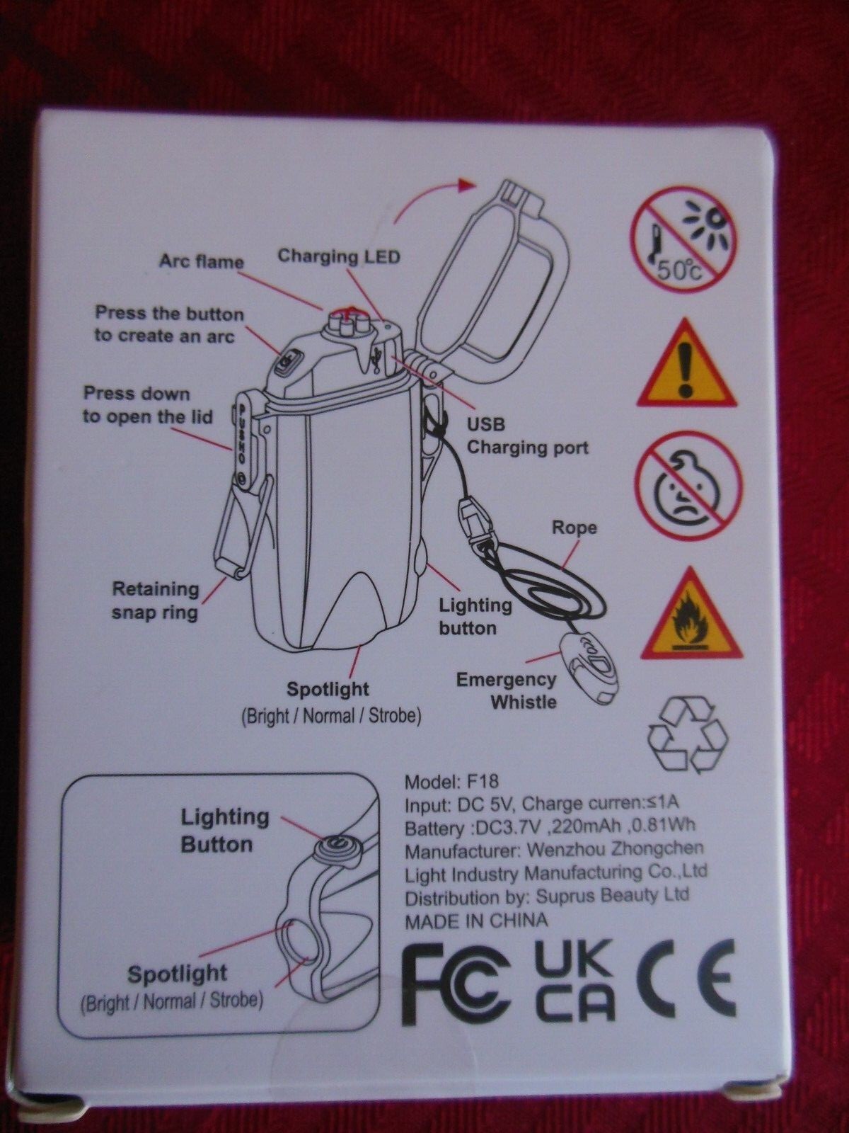 Suprus *Waterproof / Windproof *Heavy Duty Lighter *LED + Whistle/ Free Shipping