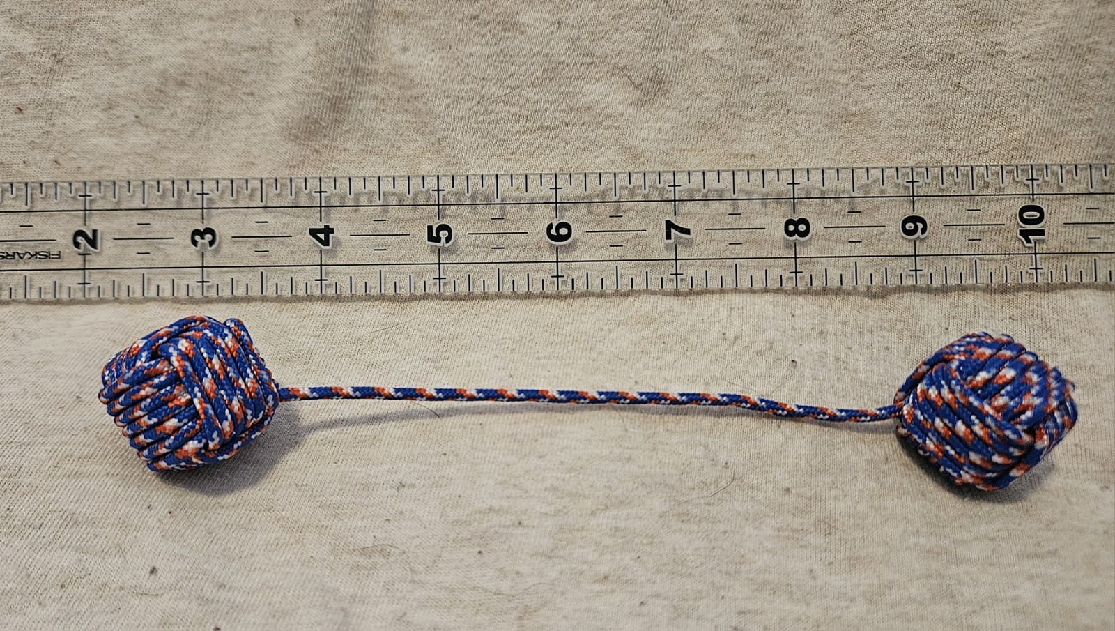 275 Paracord Begleri Double Monkey’s Fist Nautical Knots Fidget 16mm dice @ 7.5″