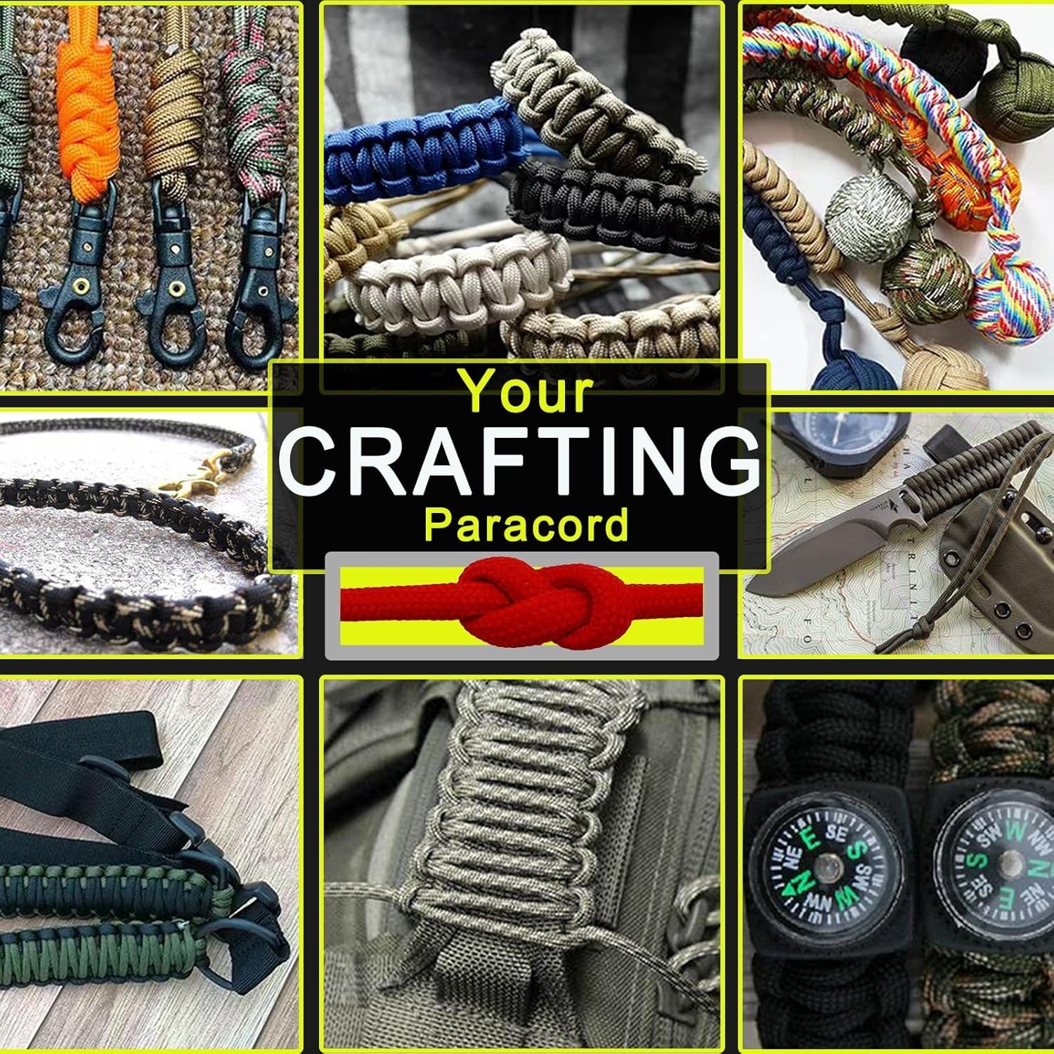 1000 Paracord Rope, 50ft 12 Strand Parachute Cord for Crafting, DIY Projects,…