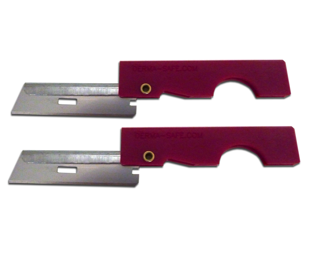 Derma Safe Folding Razor Knife 2 pack Red for SERE Survival Tool Kit Blade