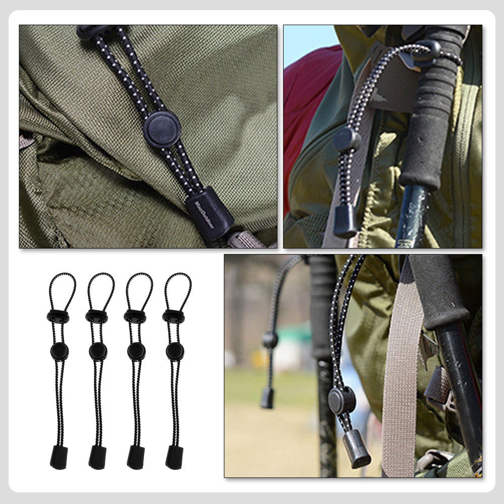 4Pcs Elastic Rope for Hiking Pole Holder Adjustable Climbing Stick Strap