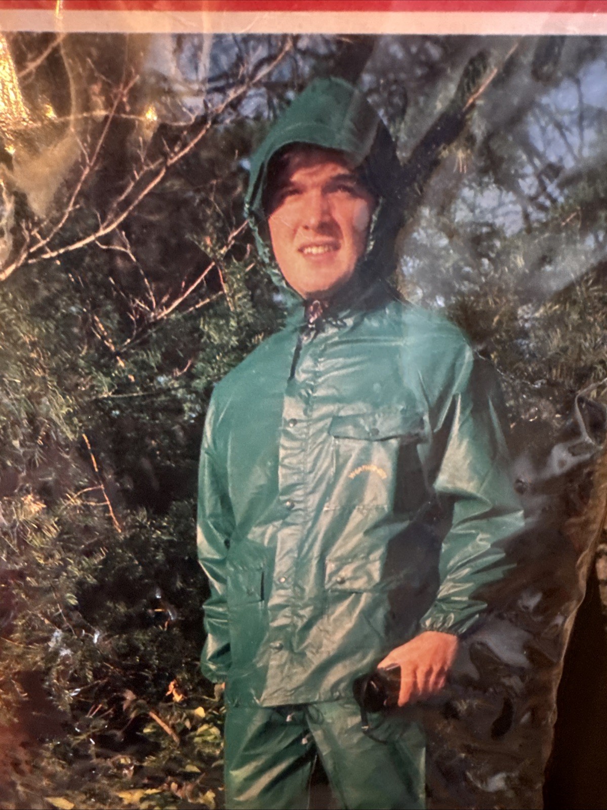 Vintage Weather Rite PVC Coated Nylon Rainsuit 2 Pc Set Deadstock Size L Green