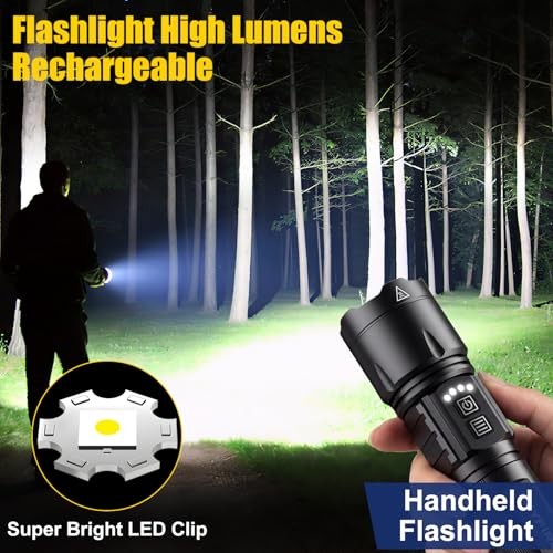 LED Flashlight with Camping Light,1139LM Super Bright,701M Long Range,4500mAh