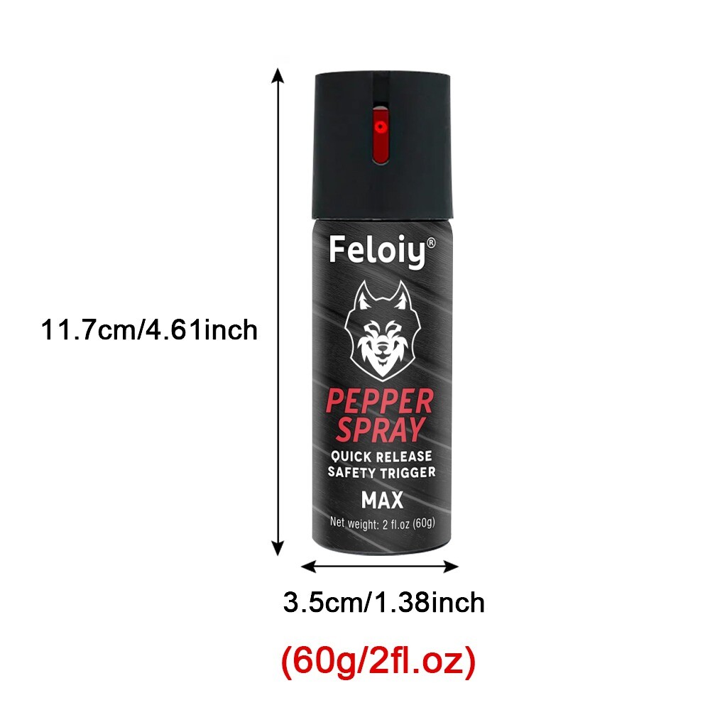 5 Bottles Feloiy Pepper Spray 2oz with Quick Release Safety Trigger Self Defense