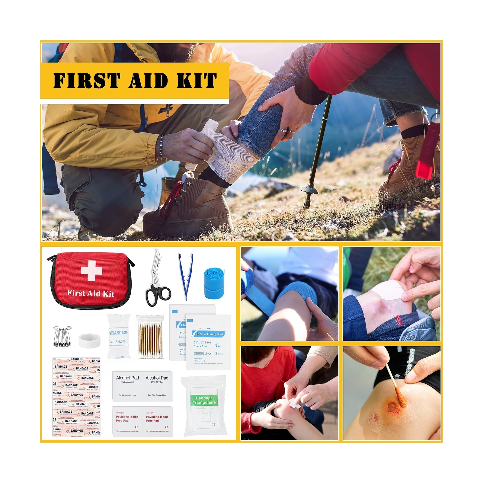 Survival First Aid Kit,99PCS Professional Survival Gear Large Hiking Backpack…