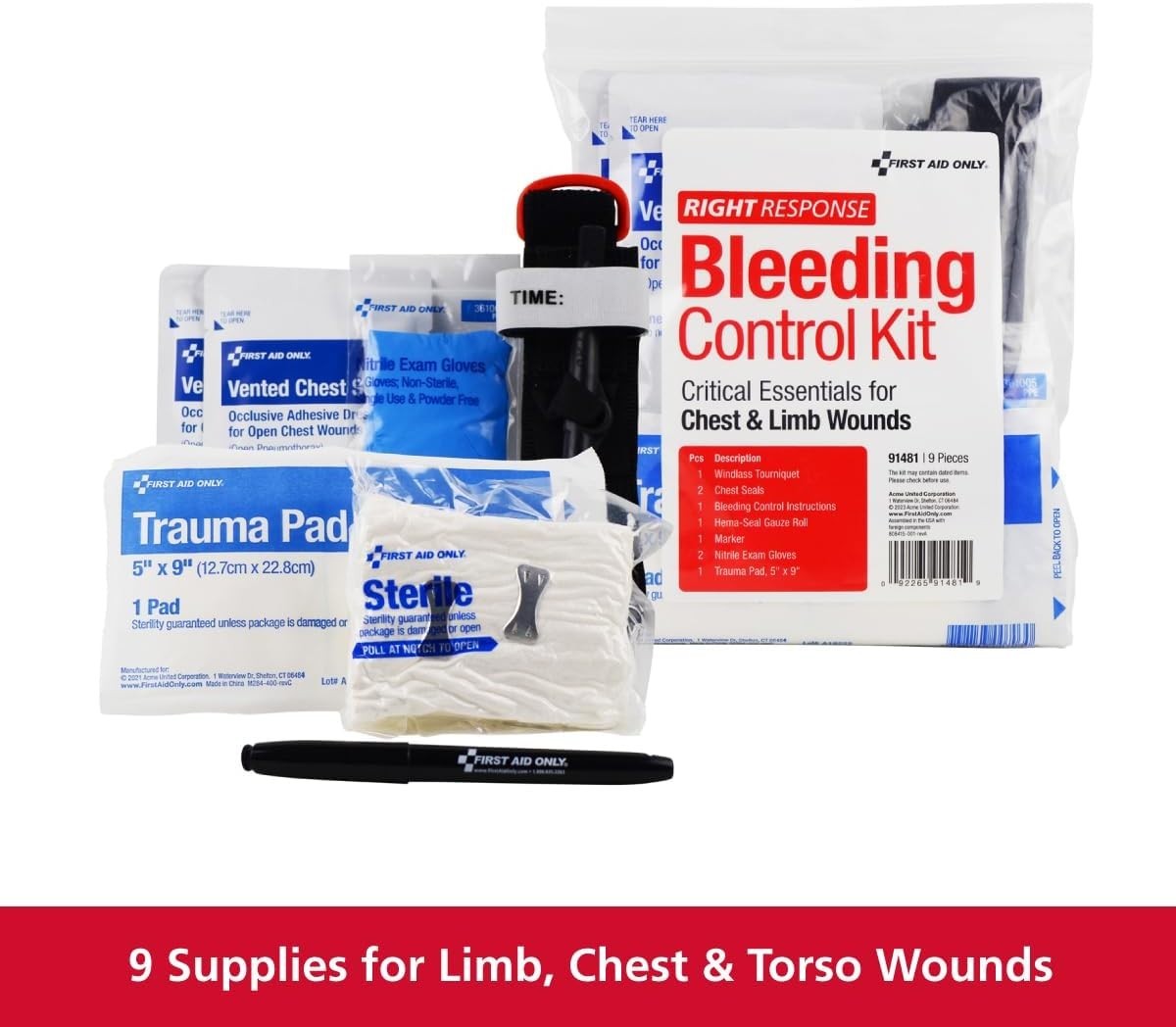 Essential First Aid Bleeding Control Kit: Tourniquet & Trauma Care in One Bag