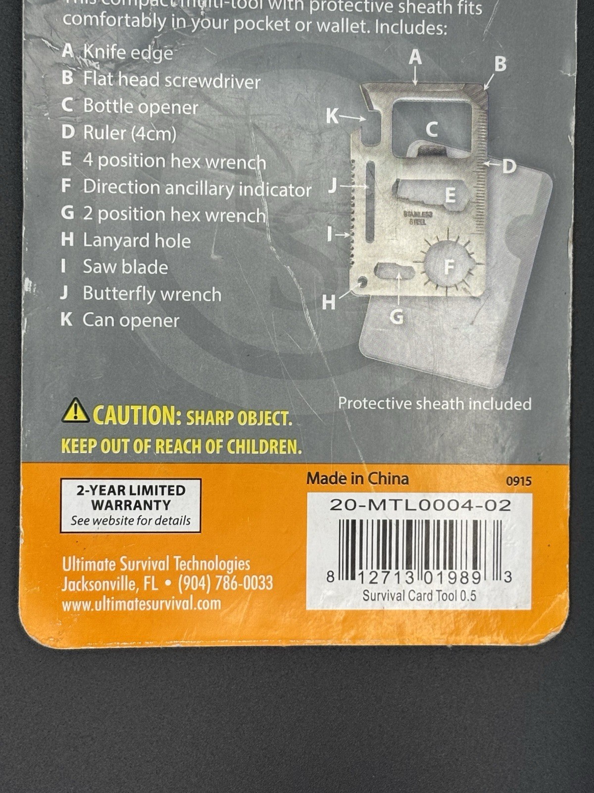 UST Pocket Sized Survival Card Tool – Multi-Tool – 11 tools