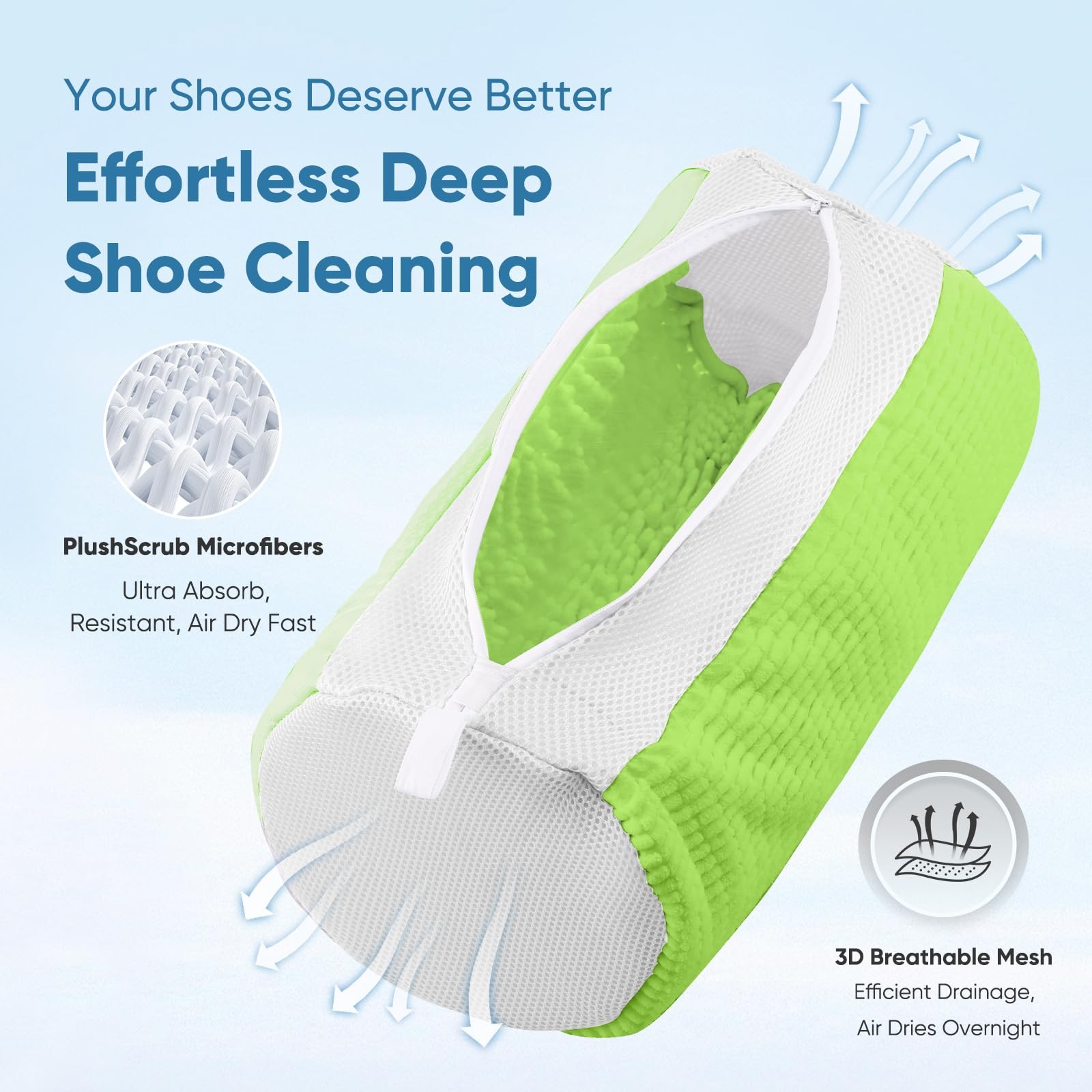 M-Better Shoe Washing Bag 2Pack – Reusable Laundry with Mesh Green