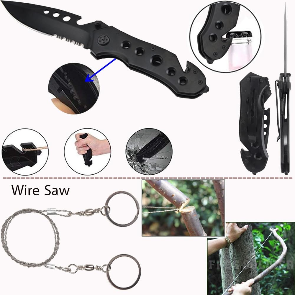 ALERTOA Survival Kit with Useful Tactical Tools, Camping Gear, Emergency Surv…