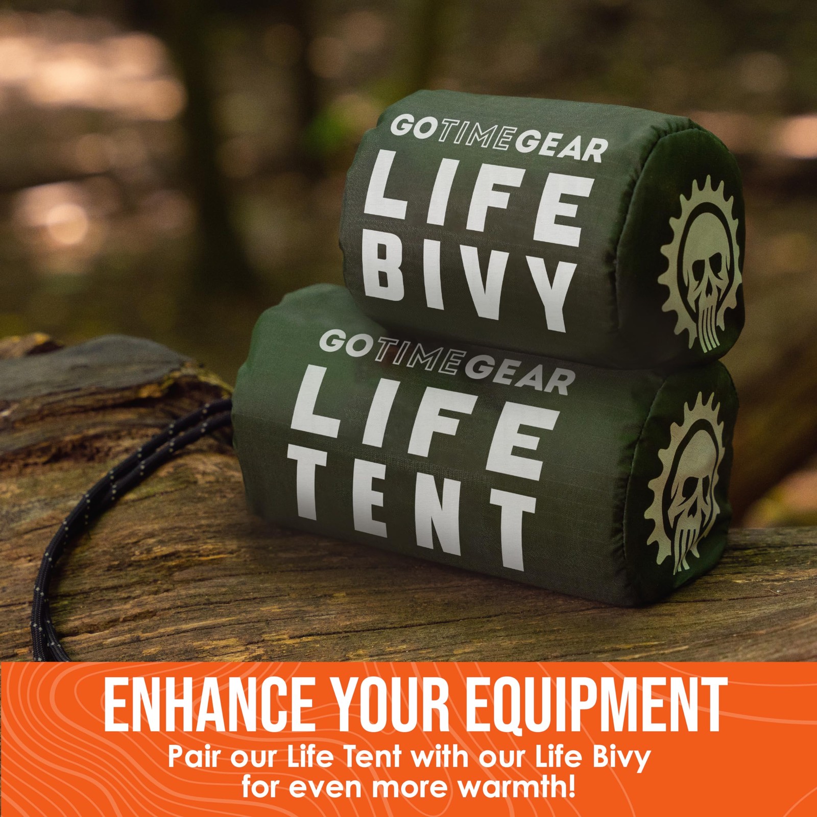 Go Time Gear Emergency Tent – Reflective Heat Shield for 1 Pack, Green