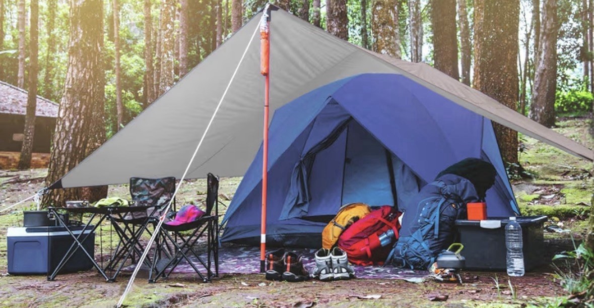 Unigear Hammock Rain Fly, Ultralight Waterproof Camping Tarp, 9.8*9.8ft, Brown