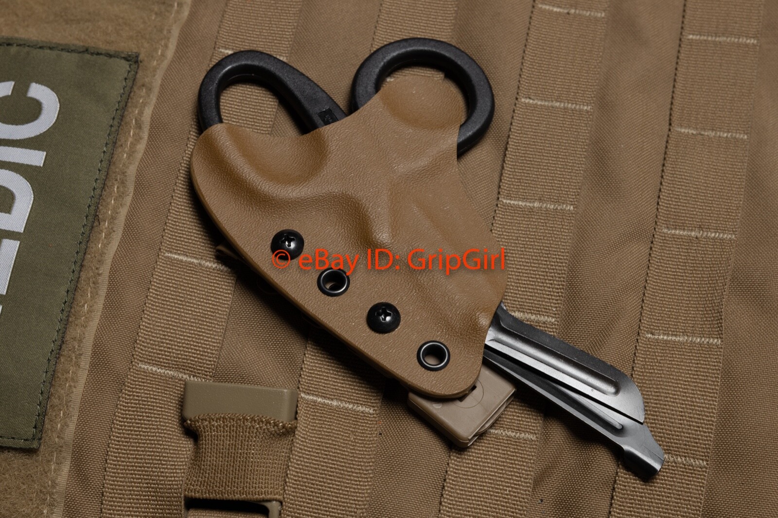 Black Trauma Shears+Coyote Kydex Sheath Holster TCCC Blow Out Kit Medic Gear EDC