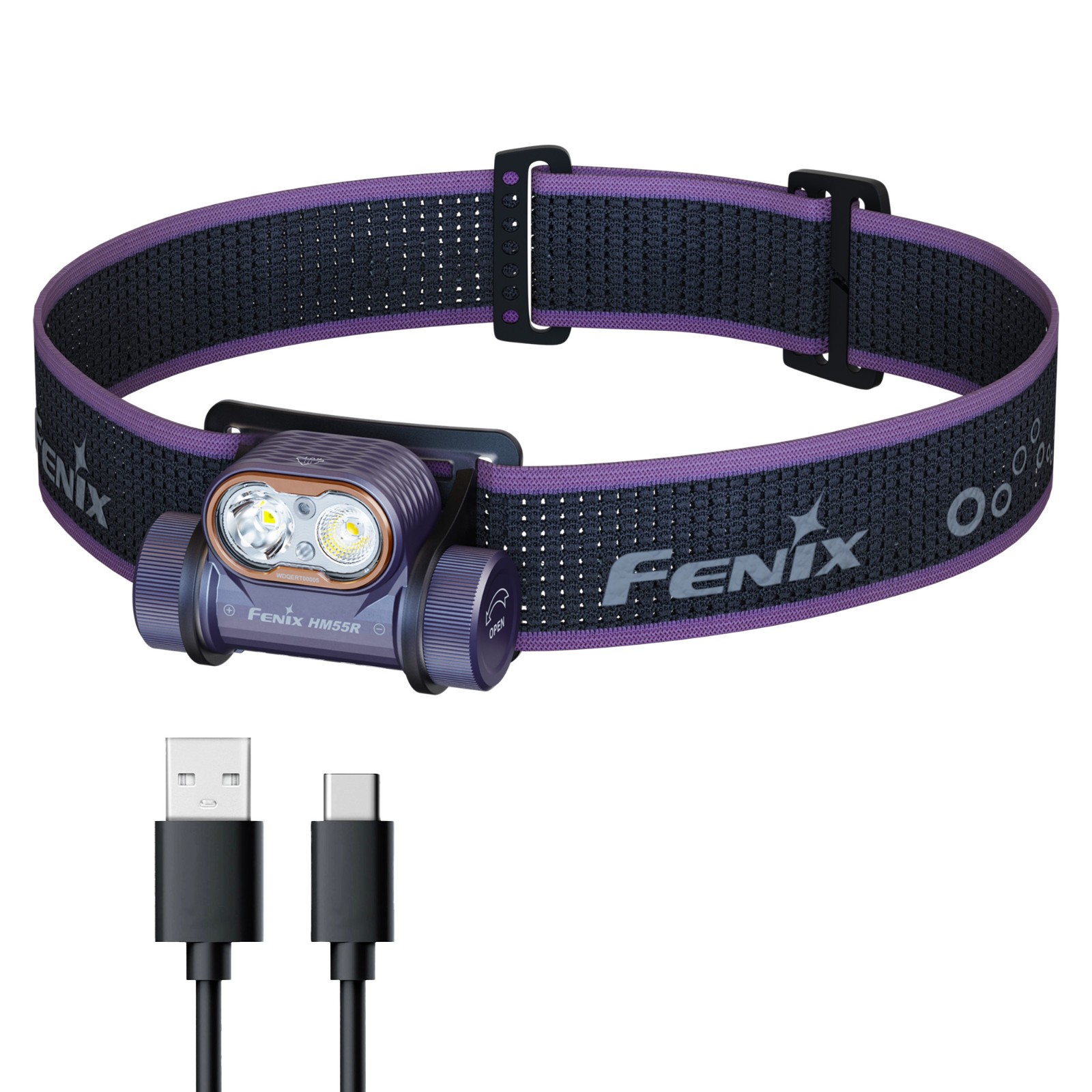 Fenix HM55R 1200 Lumen Lightweight Rechargeable Running Headlamp (Black)