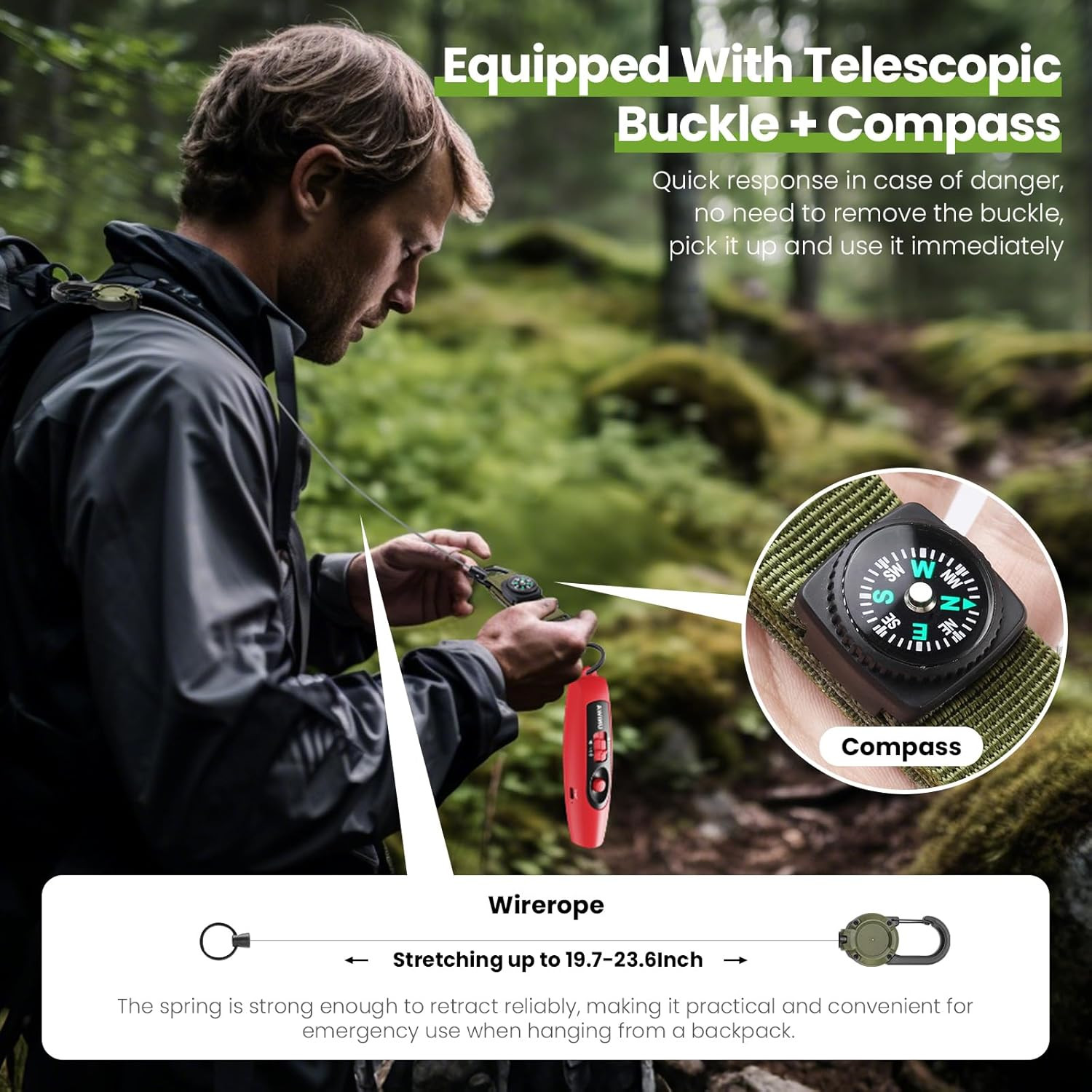 UNIWA Electronic Air Bear Horn, 120±5 dB Loud Air Horn for Safety Hiking Camping